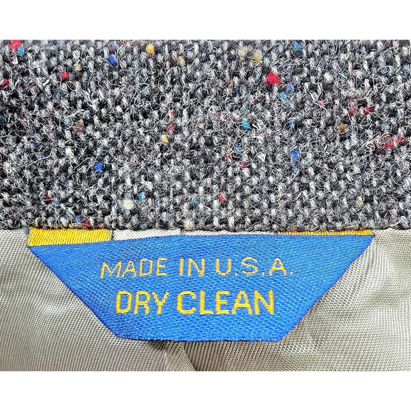 Americana Workwear Pendleton Tweed Blazer Size 43 Men Gray Suede Elbow Patch USA - Picture 6 of 16